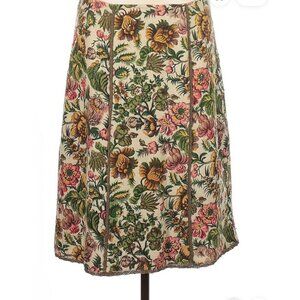 🌸 Vintage Fork Beaded Wool Tapestry Skirt – Boho Cottagecore Dream Size Large